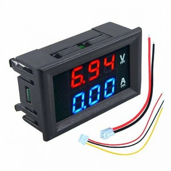 DC0-100V 50A LED DC DUAL Display Digital Ammeter