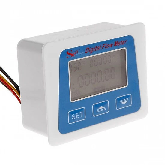 Digital LCD Display Water Flow Sensor Meter Temperature Time Record with G1/2 Flow Sensor