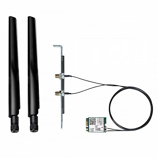 Intel AX200 WiFi 6 Dual Band 2400Mbps Card with 8dBi Antenna Kit