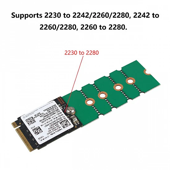 NGFF M.2 SSD 2230 2242 2260 to 2280 Extension Bracket Adapter Board