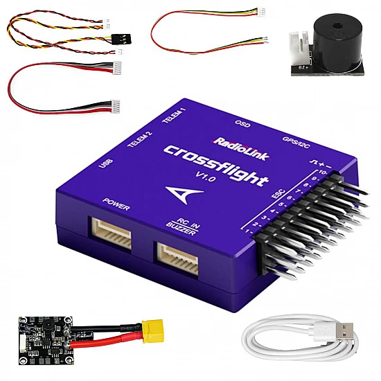 Quadcopter Drone Combo with radiolink Crossflight Kit (Motor + ESC + Propeller + Flight Controller + Frame + TX-RX Flysky FSi6S+ Power module + Belt) | FlyRobo