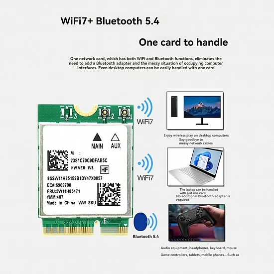 RTL8922AE Wi-Fi 7 Single SIM M.2 Network Card Win 10/11