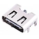 USB3.1 Type-C 6Pin SMD Female Socket Connector with 4 Fixed Feet | with shrapnel