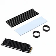 Aluminum M.2 NVMe SSD Heatsink with 3.5mm Thermal Pad & Rubber Rings