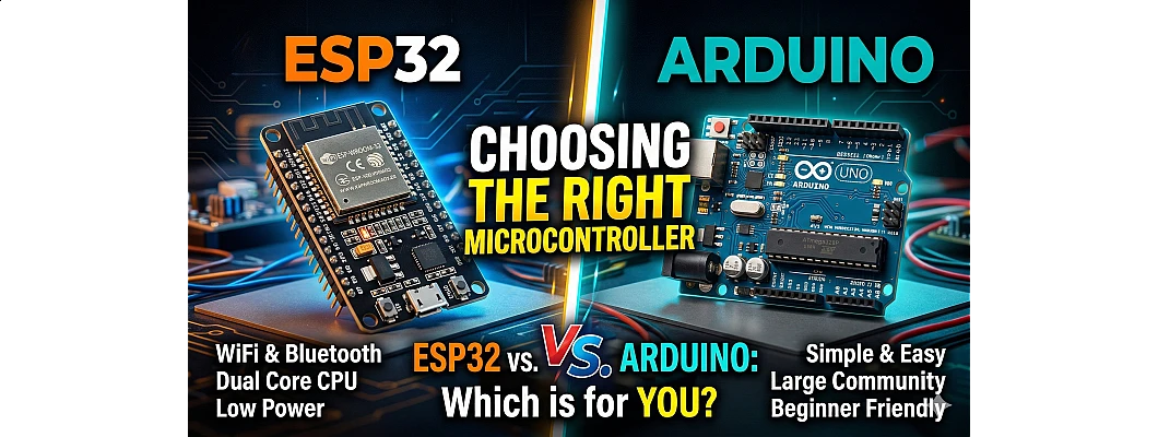 Choosing the Right Microcontroller: ESP32 vs. Arduino – A Complete Guide for Makers and Engineers