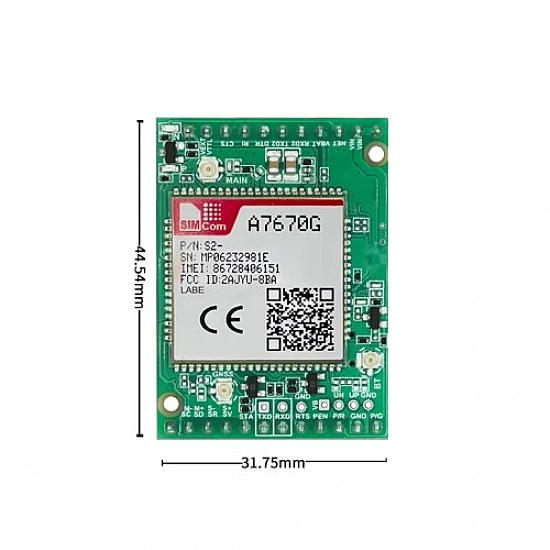 SIMCom A7670G 4G LTE Cat-1 Core Board with FPC Antenna - Global Band