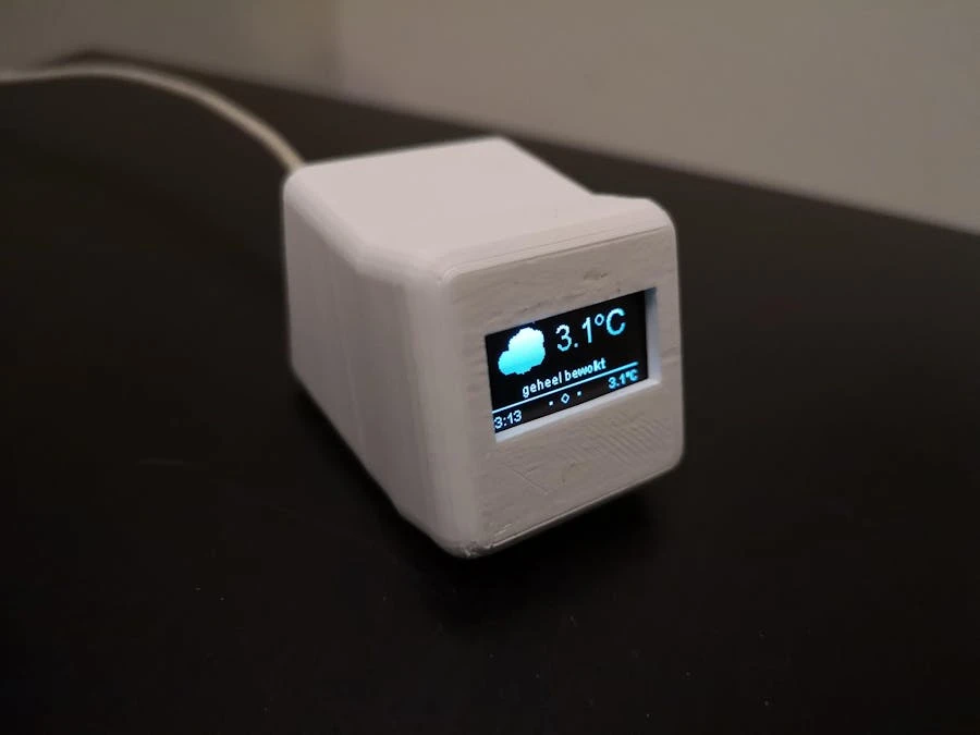 Completed ESP8266 Weather Station in 3D Printed Enclosure