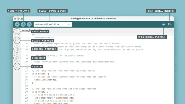 Arduino IDE 2.0 Interface