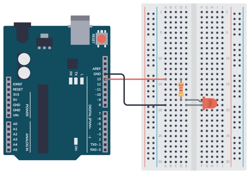 Arduino LED Blink Circuit Diagram